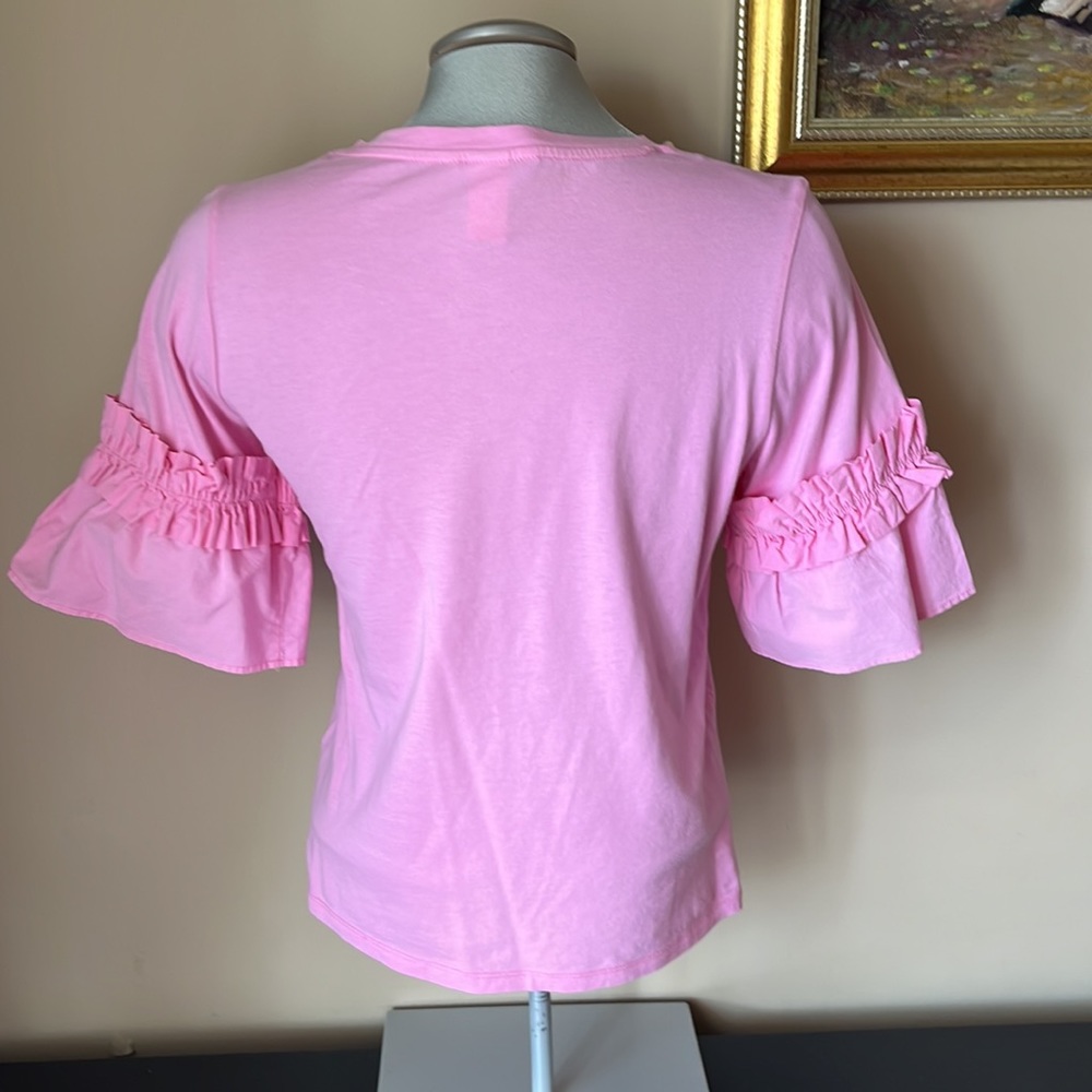H&M Pink Top with Ruffled Sleeves SIZE XS - Picture 5 of 7
